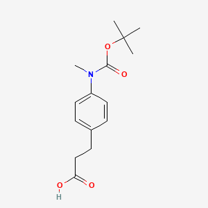 molecular formula C15H21NO4 B13454869 3-(4-{[(Tert-butoxy)carbonyl](methyl)amino}phenyl)propanoic acid 