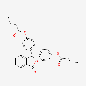 molecular formula C28H26O6 B1345488 Butanoic acid, (3-oxo-1(3H)-isobenzofuranylidene)di-4,1-phenylene ester CAS No. 62625-15-4