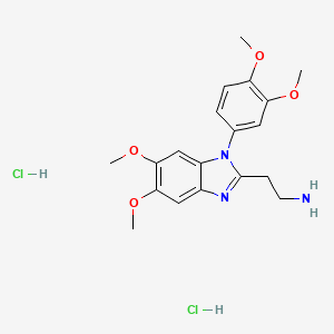 2-[1-(3,4-dimethoxyphenyl)-5,6-dimethoxy-1H-1,3-benzodiazol-2-yl]ethan-1-amine dihydrochloride