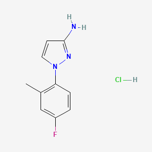 molecular formula C10H11ClFN3 B13454951 1-(4-fluoro-2-methylphenyl)-1H-pyrazol-3-amine hydrochloride 