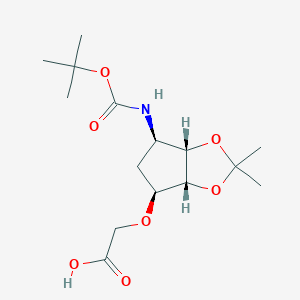 molecular formula C15H25NO7 B13454969 2-{[(3aR,4S,6R,6aS)-6-{[(tert-butoxy)carbonyl]amino}-2,2-dimethyl-hexahydrocyclopenta[d][1,3]dioxol-4-yl]oxy}aceticacid 