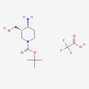 molecular formula C13H23F3N2O5 B13454997 rac-tert-butyl (3R,4S)-4-amino-3-(hydroxymethyl)piperidine-1-carboxylate, trifluoroacetic acid, cis 