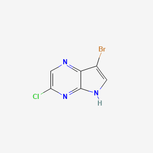 molecular formula C6H3BrClN3 B13455015 7-Bromo-3-chloro-5H-pyrrolo[2,3-B]pyrazine 