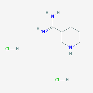 molecular formula C6H15Cl2N3 B13455016 Piperidine-3-carboximidamide dihydrochloride CAS No. 1172535-13-5