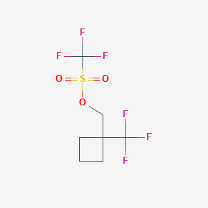 molecular formula C7H8F6O3S B13455044 (1-(Trifluoromethyl)cyclobutyl)methyl trifluoromethanesulfonate 