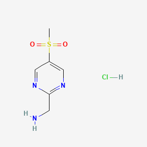 molecular formula C6H10ClN3O2S B13455053 1-(5-Methanesulfonylpyrimidin-2-yl)methanamine hydrochloride 