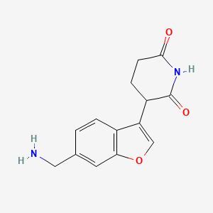 molecular formula C14H14N2O3 B13455075 3-(6-(Aminomethyl)benzofuran-3-yl)piperidine-2,6-dione 