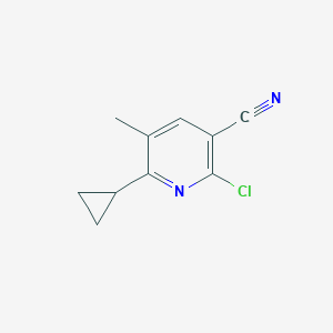 molecular formula C10H9ClN2 B13455076 2-Chloro-6-cyclopropyl-5-methylpyridine-3-carbonitrile 