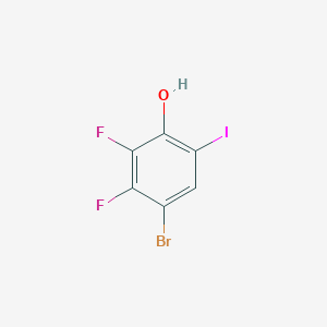 molecular formula C6H2BrF2IO B13455143 4-Bromo-2,3-difluoro-6-iodophenol 