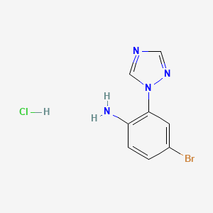 molecular formula C8H8BrClN4 B13455156 4-bromo-2-(1H-1,2,4-triazol-1-yl)aniline hydrochloride 