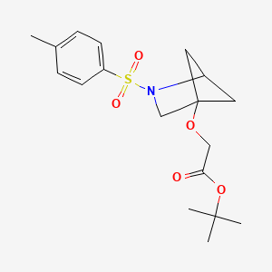 molecular formula C18H25NO5S B13455244 Tert-butyl 2-{[2-(4-methylbenzenesulfonyl)-2-azabicyclo[2.1.1]hexan-4-yl]oxy}acetate 