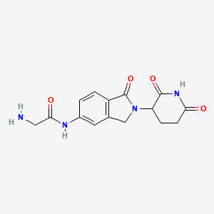 molecular formula C15H16N4O4 B13455259 2-amino-N-[2-(2,6-dioxo-3-piperidyl)-1-oxo-isoindolin-5-yl]acetamide 