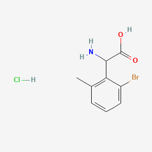 molecular formula C9H11BrClNO2 B13455293 2-Amino-2-(2-bromo-6-methylphenyl)acetic acid hydrochloride 