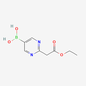 molecular formula C8H11BN2O4 B13455310 (2-(2-Ethoxy-2-oxoethyl)pyrimidin-5-yl)boronic acid 