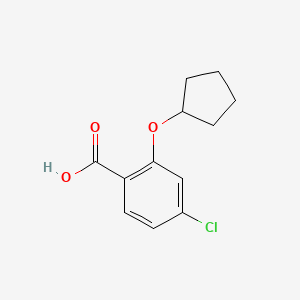 molecular formula C12H13ClO3 B13455317 4-Chloro-2-(cyclopentyloxy)benzoic acid 