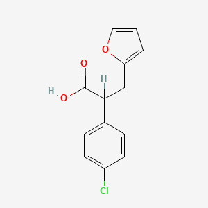 molecular formula C13H11ClO3 B1345533 2-(4-Chlorophenyl)-3-(furan-2-yl)propanoic acid CAS No. 3459-56-1