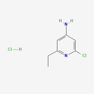 molecular formula C7H10Cl2N2 B13455334 2-Chloro-6-ethylpyridin-4-amine hydrochloride 