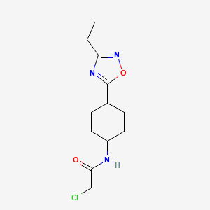 2-chloro-N-[4-(3-ethyl-1,2,4-oxadiazol-5-yl)cyclohexyl]acetamide