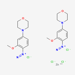molecular formula C22H28Cl4N6O4Zn B1345547 2-Methoxy-4-(morpholin-4-yl)benzenediazonium tetrachlorozincate (2:1) CAS No. 67801-08-5