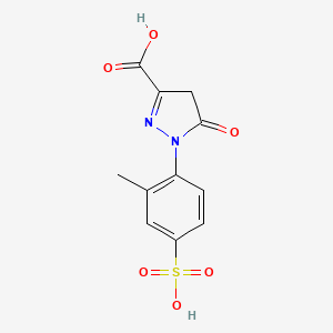 molecular formula C11H10N2O6S B1345551 1H-吡唑-3-羧酸，4,5-二氢-1-(2-甲基-4-磺基苯基)-5-氧代- CAS No. 67939-25-7