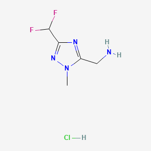 1-[3-(difluoromethyl)-1-methyl-1H-1,2,4-triazol-5-yl]methanamine hydrochloride