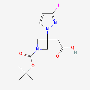 2-{1-[(tert-butoxy)carbonyl]-3-(3-iodo-1H-pyrazol-1-yl)azetidin-3-yl}acetic acid