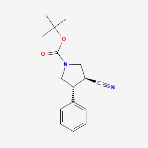 2-Methyl-2-propanyl (3S,4R)-3-cyano-4-phenyl-1-pyrrolidinecarboxylate