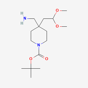 Tert-butyl 4-(aminomethyl)-4-(2,2-dimethoxyethyl)piperidine-1-carboxylate