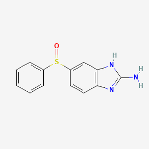 molecular formula C13H11N3OS B1345616 5-(苯甲酰亚磺酰基)-1H-苯并咪唑-2-胺 CAS No. 69489-26-5