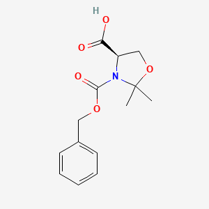 (4R)-2,2-dimethyl-3-phenylmethoxycarbonyl-1,3-oxazolidine-4-carboxylic acid