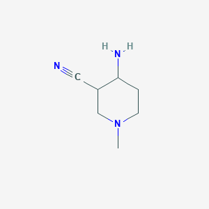 molecular formula C7H13N3 B13456383 4-Amino-1-methylpiperidine-3-carbonitrile 