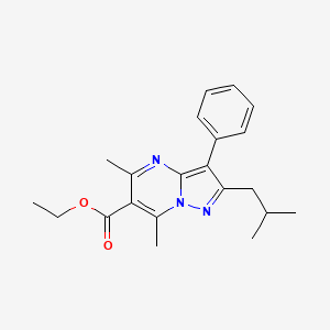 Ethyl 5,7-dimethyl-2-(2-methylpropyl)-3-phenylpyrazolo[1,5-a]pyrimidine-6-carboxylate