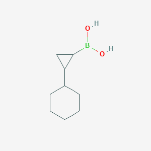 molecular formula C9H17BO2 B13456783 (2-Cyclohexylcyclopropyl)boronic acid 