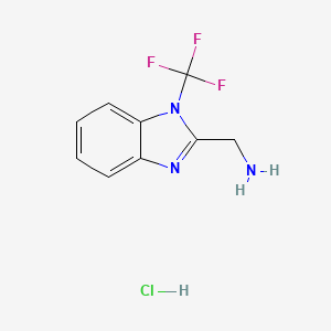 1-[1-(trifluoromethyl)-1H-1,3-benzodiazol-2-yl]methanaminehydrochloride