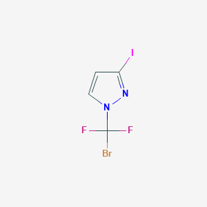 molecular formula C4H2BrF2IN2 B13456979 1-(bromodifluoromethyl)-3-iodo-1H-pyrazole 