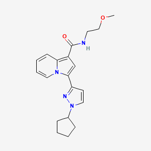 3-(1-cyclopentyl-1H-pyrazol-3-yl)-N-(2-methoxyethyl)indolizine-1-carboxamide