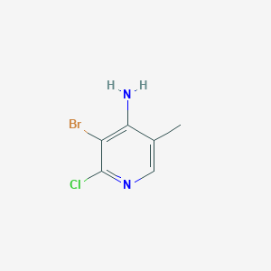 molecular formula C6H6BrClN2 B13457002 3-Bromo-2-chloro-5-methylpyridin-4-amine 