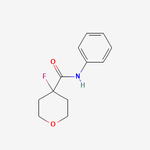 4-fluoro-N-phenyloxane-4-carboxamide