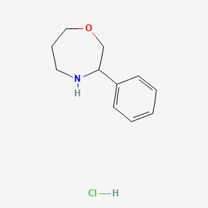 molecular formula C11H16ClNO B13457027 3-Phenyl-1,4-oxazepane hydrochloride 