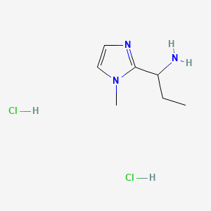 molecular formula C7H15Cl2N3 B13457046 1-(1-methyl-1H-imidazol-2-yl)propan-1-amine dihydrochloride 