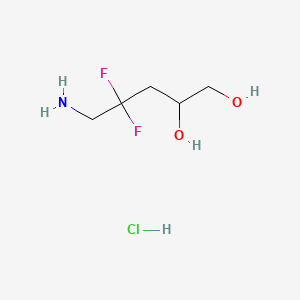 molecular formula C5H12ClF2NO2 B13457052 5-Amino-4,4-difluoropentane-1,2-diolhydrochloride 