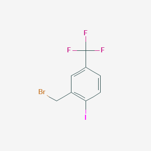molecular formula C8H5BrF3I B1345789 2-(Bromomethyl)-1-iodo-4-(trifluoromethyl)benzene CAS No. 702641-06-3