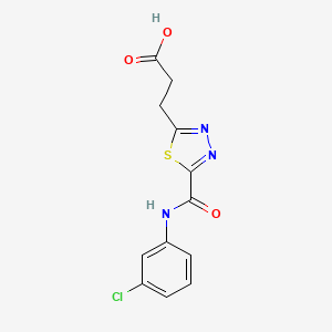 molecular formula C12H10ClN3O3S B1345820 3-(5-{[(3-氯苯基)氨基]羰基}-1,3,4-噻二唑-2-基)丙酸 CAS No. 1142209-40-2