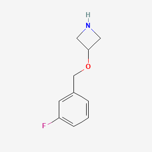 molecular formula C10H12FNO B1345832 3-[(3-氟苄基)氧基]氮杂环丁烷 CAS No. 1121634-60-3