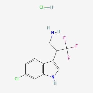 2-(6-chloro-1H-indol-3-yl)-3,3,3-trifluoropropan-1-amine hydrochloride