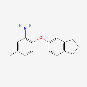 molecular formula C16H17NO B1345845 2-(2,3-二氢-1H-茚满-5-氧基)-5-甲基苯胺 CAS No. 946773-95-1