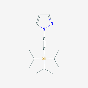 molecular formula C14H24N2Si B13458474 1-{2-[tris(propan-2-yl)silyl]ethynyl}-1H-pyrazole 