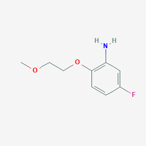 molecular formula C9H12FNO2 B1345860 5-氟-2-(2-甲氧基乙氧基)苯胺 CAS No. 946683-70-1