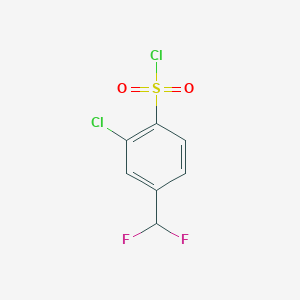 molecular formula C7H4Cl2F2O2S B13458702 2-Chloro-4-(difluoromethyl)benzene-1-sulfonyl chloride 