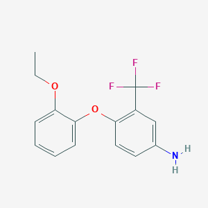 molecular formula C15H14F3NO2 B1345873 4-(2-乙氧基苯氧基)-3-(三氟甲基)苯胺 CAS No. 946697-52-5